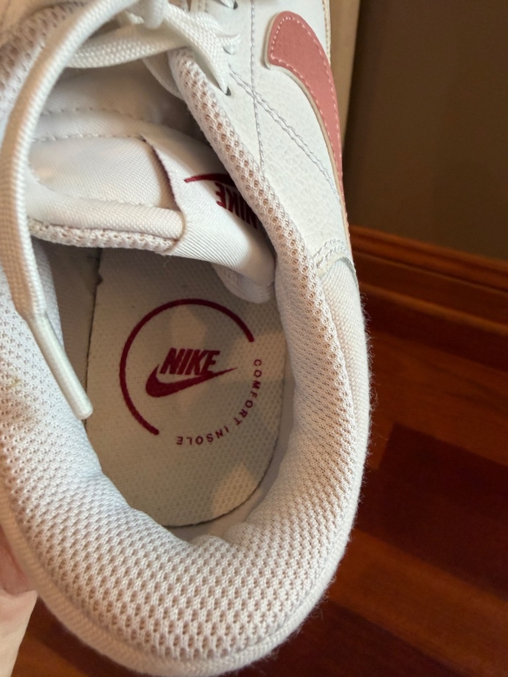 Nike Court Legacy Lift Women's Sneakers White/Red Stardust-Guava, Size 8 - Picture 8 of 10